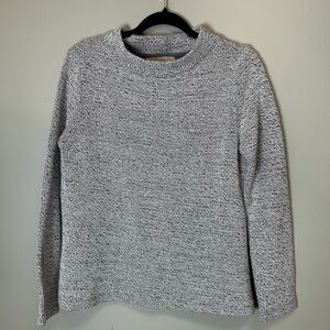 Loft neutral grey round neck thick sweater medium